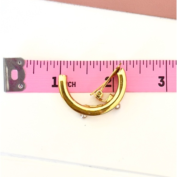Vintage Fendi Gold Hoop Earrings - Picture 4 of 6
